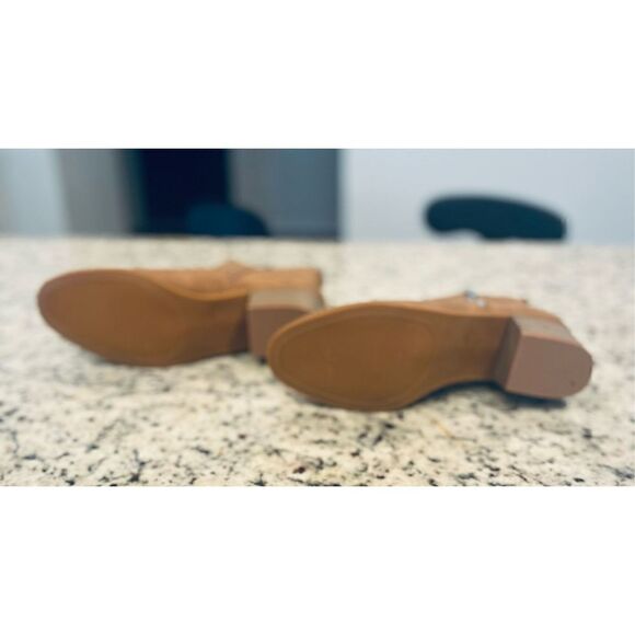 FISACE Womens V Cut Out Ankle Boot Pointed Toe Snakeskin Chunky Stacked Mid Heel - Picture 6 of 7